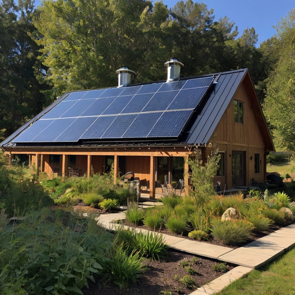 8 Stunning Farmhouse Designs for Every Lifestyle and Budget 9 Eco farmhouse with solar roof panels and sustainable landscaping – 8 Stunning Farmhouse Designs
