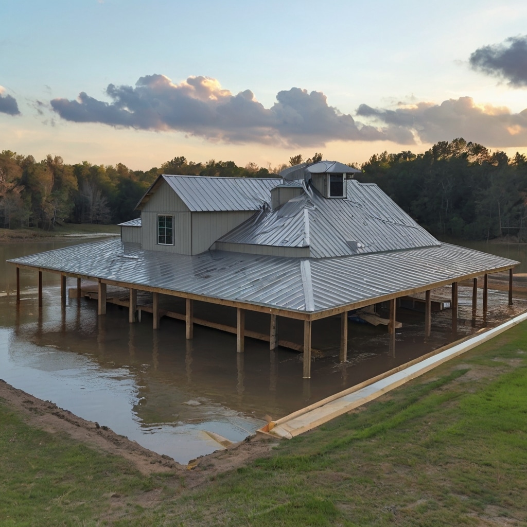 Are Barndominiums Safe in Severe Weather? A Complete Guide to Storm-Ready Living 5 Flood-resistant barndominium with elevated foundation