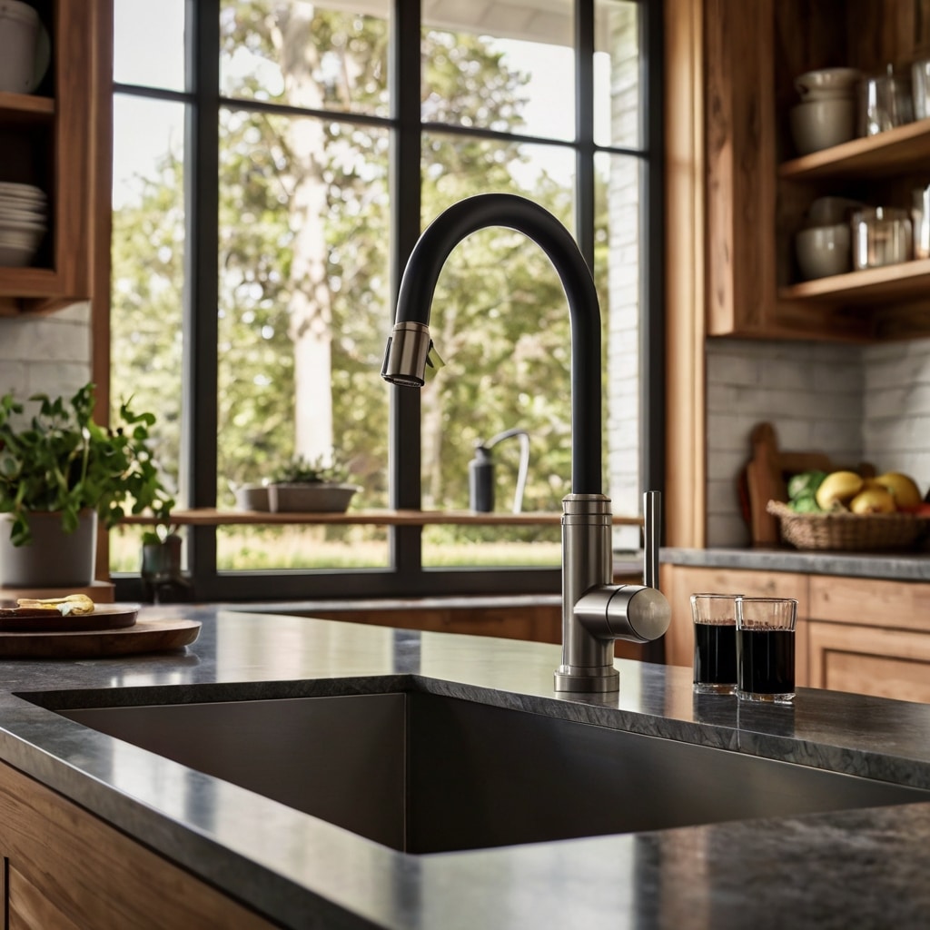 8 Stunning Farmhouse Designs for Every Lifestyle and Budget 8 Smart kitchen with voice-controlled faucet and app lighting – 8 Stunning Farmhouse Designs