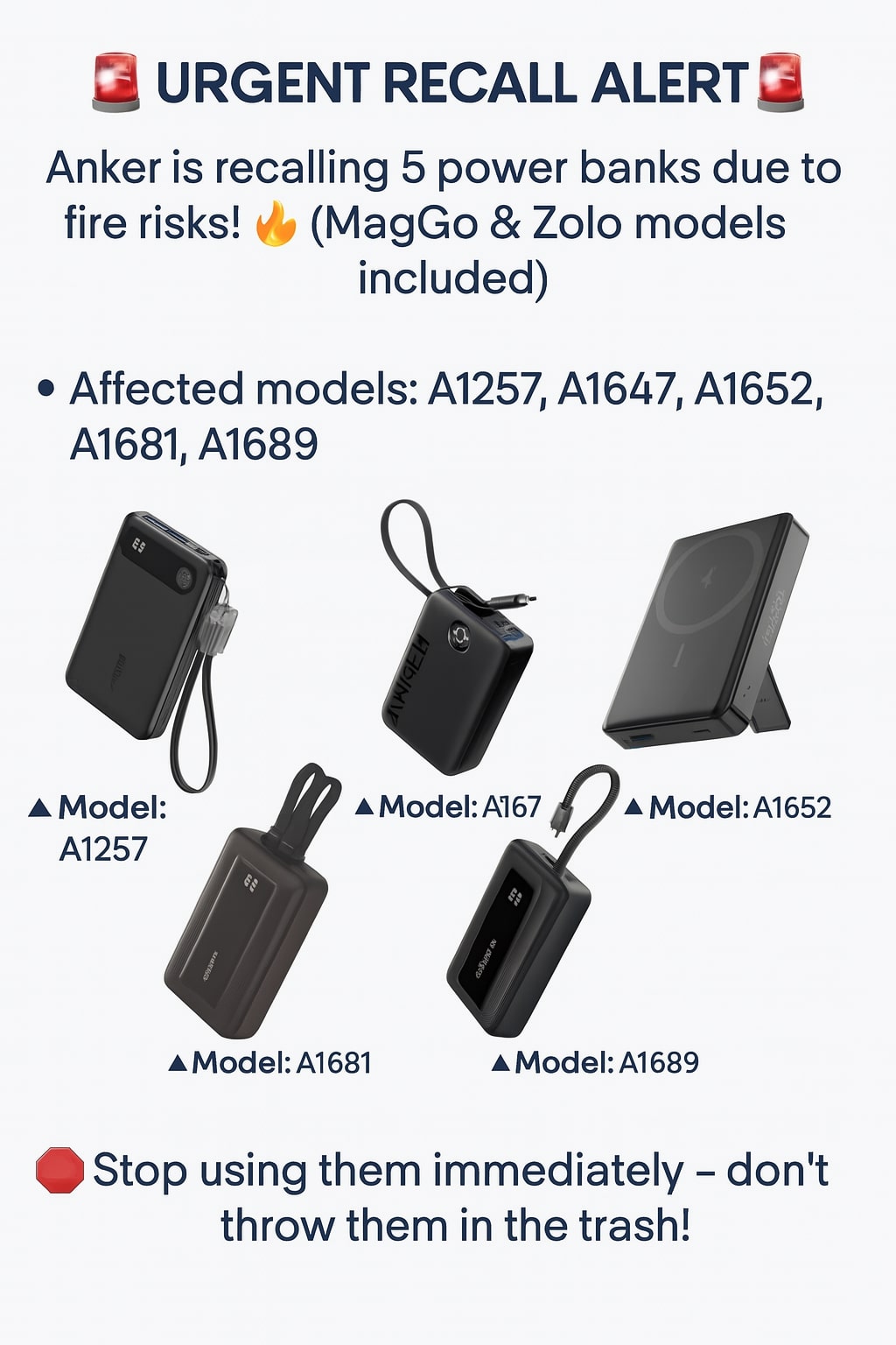 Burned Anker power bank A1263 recalled for fire hazard
