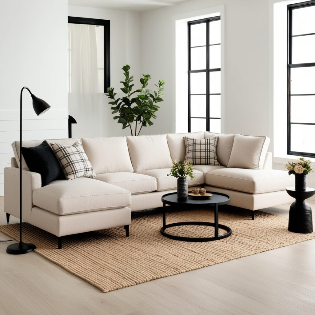 White Barndominiums with Striking Black Trim: 12 Bold & Beautiful Designs 5 White interior walls with black baseboards